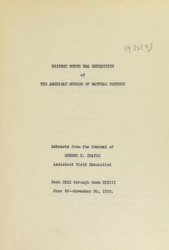 Whitney South Sea Expedition of the American Museum of Natural History