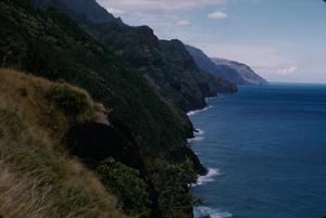 [Coastline and ocean view at Kalalau Valley, United States]