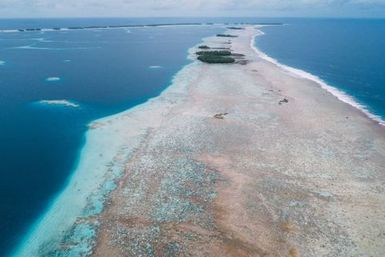 Aerial shot of Fakaofo, Tokelau