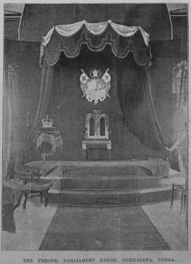 The throne in Parliament House, Nukualofa, Tonga