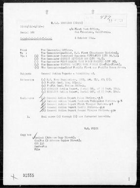 USS Morrison - Rep of Ops During Carrier Air Strikes on the Palau & Philippines Is, 8/29/44 - 9/24/44