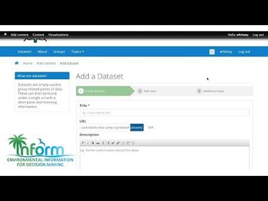 Inform project: Data Portal Tutorial 1 - How to add a dataset