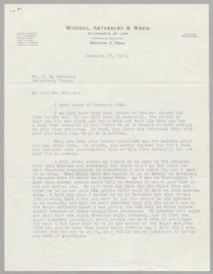 [Letter from Walter F. Woodul to I. H. Kempner, February 27, 1952]