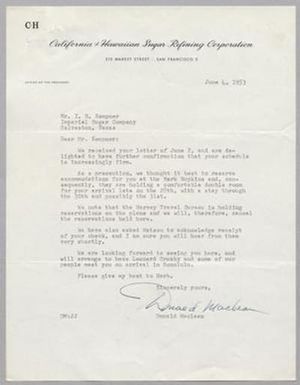 [Letter from Donald Maclean to I. H. Kempner, June 4, 1953]