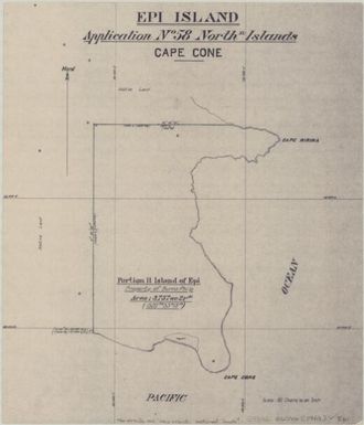 Epi Island : application no. 58 northn islands : Cape Cone