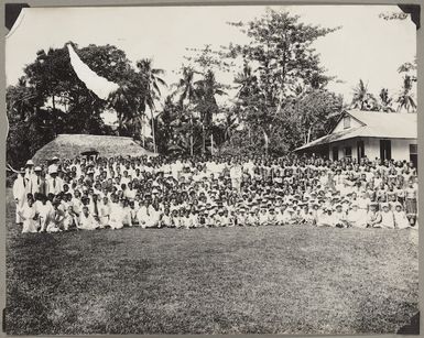 Group photograph of teachers at a refresher course, Samoa