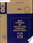 1972 census of selected service industries : area statistics, Hawaii