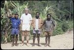 Edwin Cook with some of the first Narak men to join the Highland Labour Scheme: Tsinge, Mai Kopi and Taiya