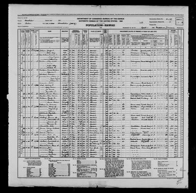 1940 Census Population Schedules - Hawaii - Honolulu County - ED 2-47