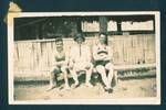 Hunson [? Don Honeysett], Ned Shields and Vic Bayley, Ravuvu swimming pool, East New Britain Province, New Guinea, 25 Dec 1929