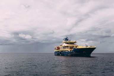 The ship Mataliki, Nukunonu, Tokelau