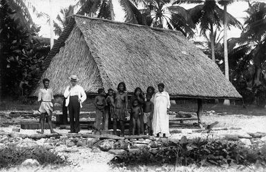 Unidentified group and dwelling at Banaba, Kiribati