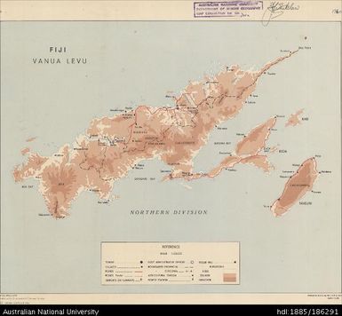 Fiji, Vanua Levu, Topographic, 1960, 1:500 000