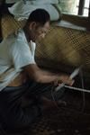 Toeaina all together making village fishing net