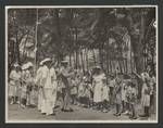 His Excellency General Sir John Northcott talking to children, Ela Beach, Port Moresby, 1951