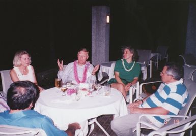 Dick and Jane Gephardt talking at a table, 1991