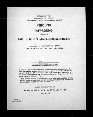 1947: Agulto, Ana - Ysan, Jose (followed by Blas, Delgadina (filmed out of order))