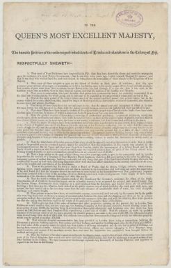 To the Queen's Most Excellent Majesty, the humble petition of the undersigned inhabitants of Levuka and elsewhere in the Colony of Fiji respectfully sheweth..