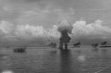 Image from a sea battle involving Japanese Air Forces and U.S. Naval Forces during the battle of Guadalcanal, August 1942