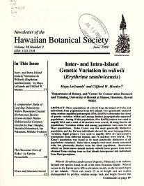 Newsletter - Hawaiian Botanical Society