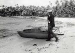 Historical reconstitution of the arrival of Fao, an evangelist, on Lifou in 1842 : disembarkation on the beach of Mou