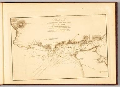 Plano de la embocadura del Rio Tijo y Barra de Lisboa con la costa adyacente desde la immediacion de co. de la roca hasta la extremidad orientl. de dicha ciudad.