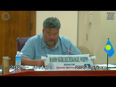 Palau National Congress | 11th OEK, The Senate 10th Day of 14th Regular Session