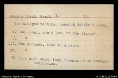 Poison trial, Esmol