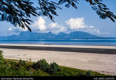 Tahiti - airfield and Moorea Island, Papeete