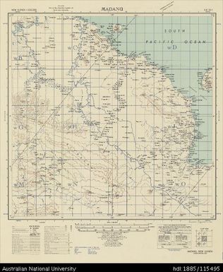 Papua New Guinea, Madang, Series: AMS T401, Sheet SB 55-1, 1942, 1:500 000