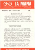 Ia Mana : bulletin de liaison du Ia Mana te nuna'a du 6 septembre (n° 78) au 25 octobre 1982 (n° 85)