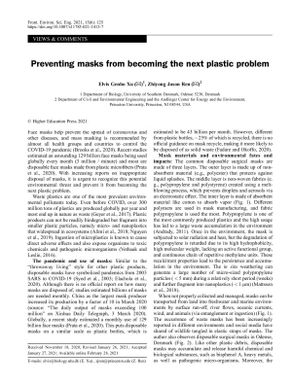 Preventing Masks from Becoming the Next Plastic Problem