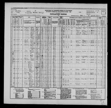 1940 Census Population Schedules - Hawaii - Honolulu County - ED 2-36