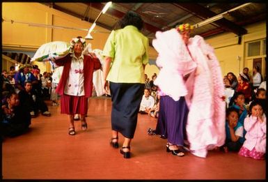 O'ora (giving of gifts) at hair-cutting ceremony for Kayne Lucas Upokokeu, Mangere, Auckland