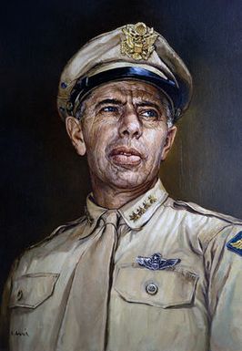 Artwork portrait of US Air Force (USAF) General (GEN) George C. Kenney, Commander of Far East Air Forces from 15 June 1944 to 29 December 1945