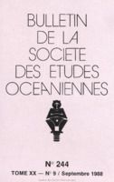 Bulletin de la Société des Études Océaniennes numéro 244