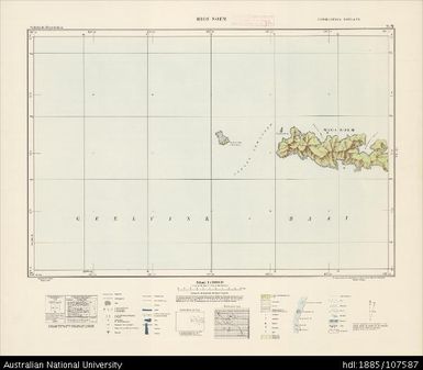 Indonesia, Western New Guinea, Mios Noem, Series: Nederlands-Nieuw-Guinea, Sheet 9-M, 1958, 1:100 000