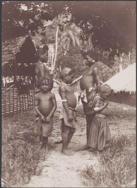 Five children from Fagani, Island of San Cristoval, Solomon Islands, 1906 / J.W. Beattie