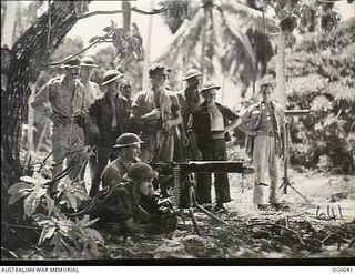 KIRIWINA, TROBRIAND ISLANDS, PAPUA. 1944-01-31. IN MODERN WARFARE, AERODROME DEFENCE IS VITAL AND THE RAAF HAS TRAINED A NUMBER OF "TOUGH GUYS" TO LOOK AFTER ITS POSSESSIONS. SERGEANT R. F. ..