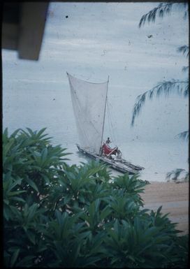 The sail of a trading canoe fills : Port Moresby, Papua New Guinea, 1953 / Terence and Margaret Spencer