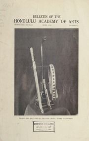 Bulletin of the Honolulu Academy of Arts, no.1-5 (1928-1930)