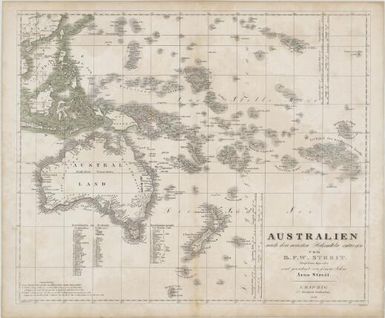 Australien nach den neuesten Hülfsmitteln entworfen / von F.W. Streit und gezeichnet von seinem Sohne Arno Streit