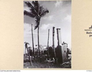NAURU ISLAND, 1945-09-16. A BOMB WRECKED HOME IN THE TOWN AREA FOUND BY TROOPS OF THE 31/51ST AUSTRALIAN INFANTRY BATTALION SOON AFTER THEY HAD TAKEN OVER THE ISLAND FROM THE JAPANESE