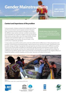 Gender mainstreaming - Improvement of livelihoods in coastal fishing communities