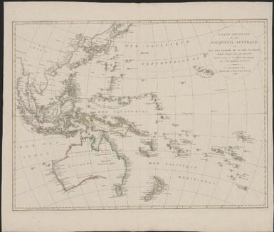 Carte generale de la Polijnesie Australe ou des iles eparses de la Mer Pacifique