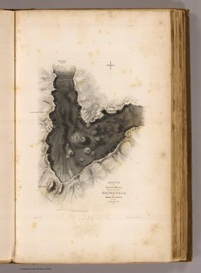 Crater on East Maui, called by the natives Haleakala or House of the Sun. By the U.S. Ex. Ex. 1841. J. Drayton del. J. Andrews dirext. J. Duthie sc. (Philadelphia: Lea & Blanchard. 1845)