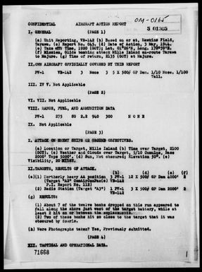 VB-142 - ACA Reps #045-047 – 5/3-4/44, Glide Bombing Attacks on Mille & Nauru