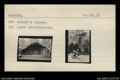 Wabaga, 18. women's house, 19. pork store-house