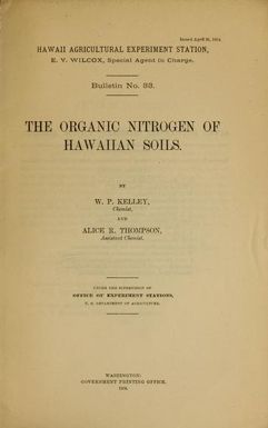 The organic nitrogen of Hawaiian soils