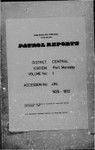 Patrol Reports. Central District, Port Moresby, 1928-1932